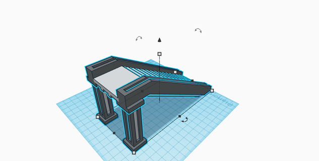 staircase 2 pillars simple pillar 3d print model - Mito3D