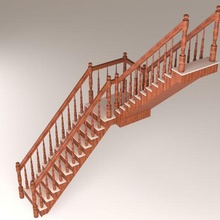 stairs architecture wootread wall stringer iron step railing stair steps baluster staircase rail architectural wood ladder stairway building component 3d print model - Mito3D