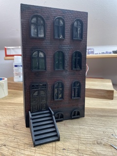 escalera ventanas puerta 1 64 casa caliente ruedas cajita cerillas diorama arquitectura 3d print model - Mito3D