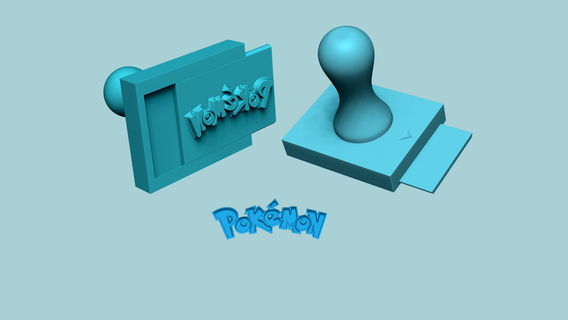 Stempel 95 Pokémon Logo Fondant Dekoration Hersteller Spielzeug Kind abspielen Kinder Textur Zement Schimmel basteln Kochen Lehm Keks dekorativ Tinte Tätowierung Plätzchen Werkzeug 3d print model - Mito3D