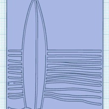 stamp beach surfboard marker 3d print model - Mito3D