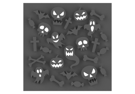 timbre biscuit Halloween texture v1 cortante coupeur fantômes gâteau croix cuisine cocina estampa murcielagos chauve souris chauves crânes 3d print model - Mito3D