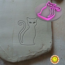 timbre coupeur chat biscuit tampon empreinte poterie pochoir emprète Crème hydratante 3d print model - Mito3D
