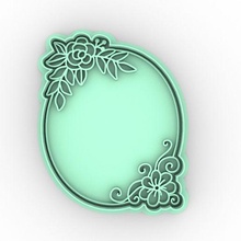 timbre ovale fleurs biscuit coupeur biscuits fleur coupeurs Coupe 3d print model - Mito3D