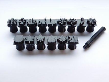 Stempel Keramik Blumen Muster einstellen Werkzeuge Laub Medienkomp Lehm 3d print model - Mito3D