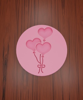 stamp press love balloons 1 pressure heart 14 february valentine's day couples cookie decorating pastry chefs confectioners entrepreneur sales maker 3d print model - Mito3D