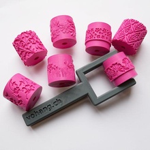 stamp roller pottery - floral tool clay polymer baker 3d print model - Mito3D