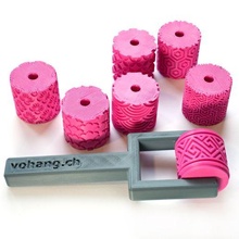 stamp roller pottery - kit tool clay polymer baker 3d print model - Mito3D