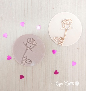sello rosa flores ramos rosas dia madre día corte cortador galletas Madre 3d print model - Mito3D