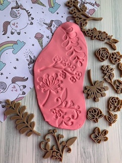 stamp set floral mother mother's day mom cutting bakery pastry shop fondant pasta cutter cookie marker poster kitchen home house cake decoration design creative handicraft cotillion 3d print model - Mito3D