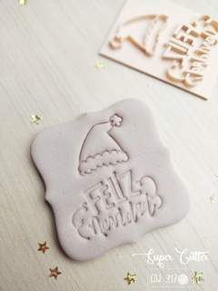 sello galletas alegre Navidad Papa Noel claus sombrero corte cortador jeappy Santo Papá masa 3d print model - Mito3D