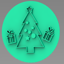 francobollo acquerello genere taglierina Natale albero biscotto segnalibro santo fontant marzapane cioccolato vischio 3d print model - Mito3D