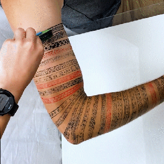 timbre roues Peinture corporelle maori tatouages 3d print model - Mito3D