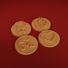 selos polímero argila impresso 3d cortador elegante brincos indie minimalista mínimo orgânico Jóia porcelana joalheria moda gato fofa brinquedo 3d print model - Mito3D