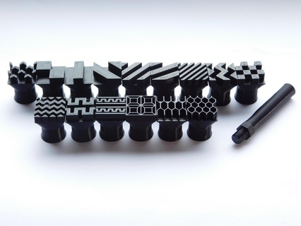 Briefmarken Keramik Muster einstellen 2 Stempel Werkzeuge Medienkomp Lehm 3d print model - Mito3D