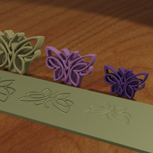 timbres poterie papillons géométrique outils papillon 3d print model - Mito3D