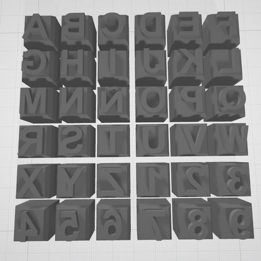 stamps upper case letters 3D print model - Mito3D