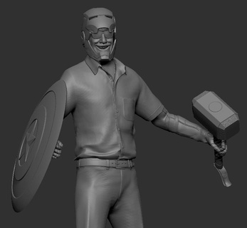 Stan Lee vingador vingadores maravilha capitão América escudo Thor mjolnir homem Aranha herói figura 3d print model - Mito3D