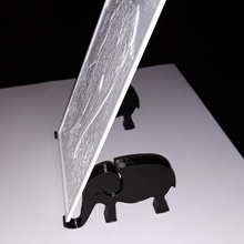 de pie art útil la diversión juguete a los animales lithophane foto gatgets elefante 3d print model - Mito3D