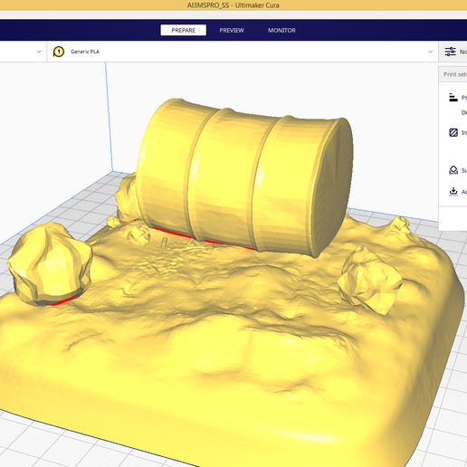 supporter baril 3D print model - Mito3D