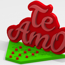 stand cell phone te amo - holder various love you support anniversary honey couple bride groom detail heart logo friendship 3d print model - Mito3D
