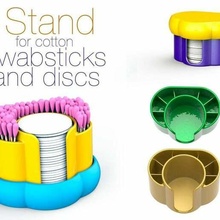 stand cotton swabsticks discs buds display glass holder hygien hygiene bathroom 3d print model - Mito3D