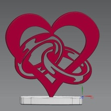 stand heart rings 3d print model - Mito3D