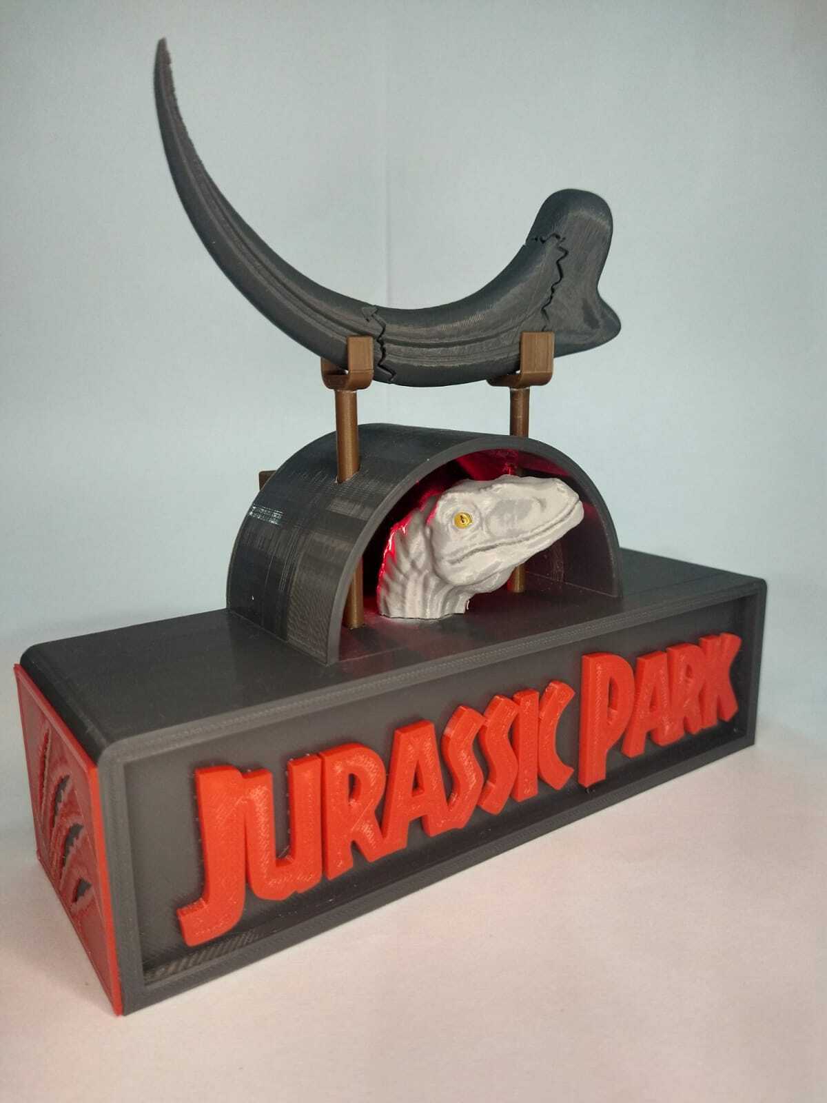 stand jurassic park raptor velociraptor wordl movie booth 3D print model - Mito3D
