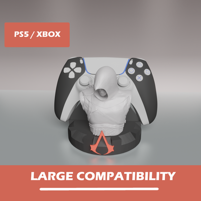 stand manette compatible playstation xbox nintendo controller holder ps5 switch gaming assassin's creed series one ps4 gamepad 3d print model - Mito3D
