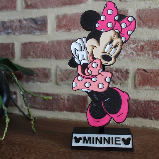 stand minnie plate decoration art d&co mouse character disney 3D print model - Mito3D