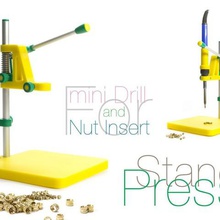 stand premere 2 1 vari mini trapano dado inserto hobby 3d print model - Mito3D