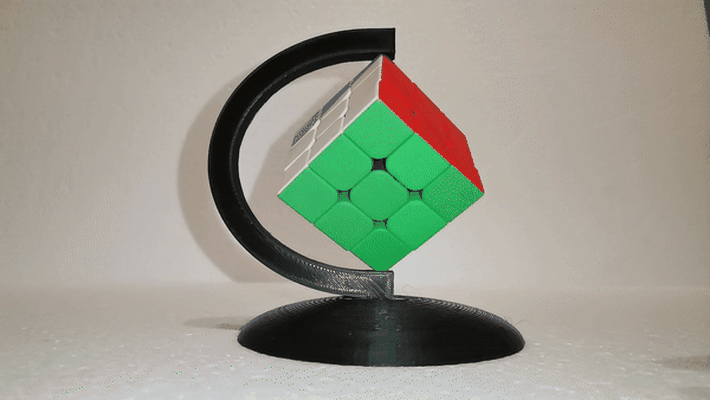 stand rubik's cube 3x3 in style of a globe game rubik 3d print model - Mito3D