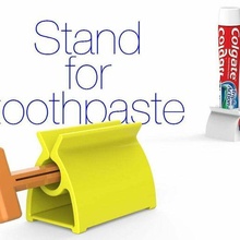 estante soporte pasta dental v2 exprimidor tubo __ _ baño 3d print model - Mito3D