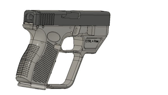 standard pistol frame glock19 btb pineapple 3d print model - Mito3D