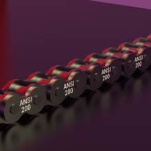 padrão de corrente rolos - ansi 200 a arte indústria automotiva cadeias mudanças conveyorchain rollerchain 3d print model - Mito3D