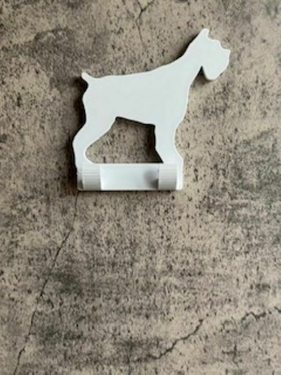 standard schnauzer dog lead hook stl file wall mount lovers unique 3d print model - Mito3D