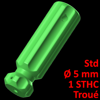 standard screwdriver handle 5 hole 1 needle screw sleeve 3d print model - Mito3D