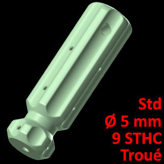 standard screwdriver handle 5 hole 9 screws sleeve 3d print model - Mito3D