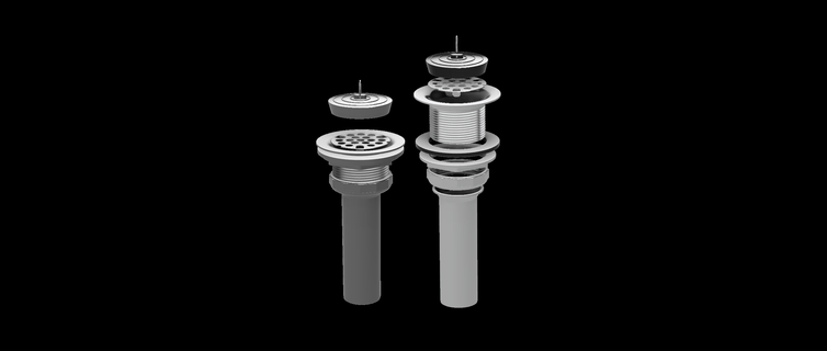 Standard Waschbecken Falle Badezimmer sinken Siphon Spund Verbindung flexibel lehrreich Installation Klempner 3d print model - Mito3D