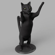 debout chat divers art toy animal 3d print model - Mito3D