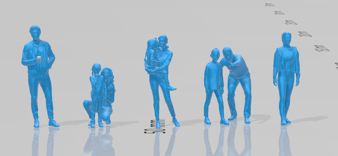 standing figures pack 11 3d print model - Mito3D