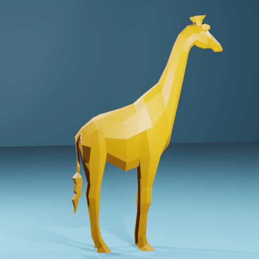 in piedi giraffa art giocattolo strumento animale low poly 3D print model - Mito3D