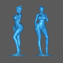 standing girl woman beautiful daughter pinup women figurine 3d print miniature character body model 3d print model - Mito3D