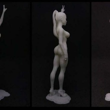 standing girl finger victory gesture 3dprintable figurine nsfw people sexy woman 3d_printing 3d print model - Mito3D