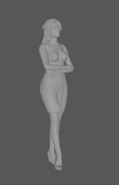 pie dama diorama figura 3d modelo hembra mujer 3d print model - Mito3D