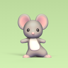 standing mouse art cute sculpture animal toy miniatures play decorative cartoon pet preschool 3d print model - Mito3D