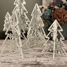standing snowflake christmas trees - 5 versions tree shelf sitter ornament decoration mantle 3d print model - Mito3D