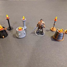 standing torches & braziers - 3 styles 28mm gaming game games 3d print model - Mito3D