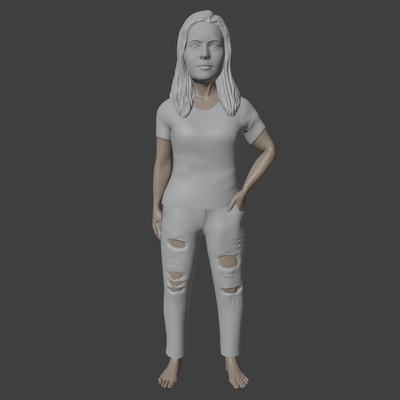 in piedi donne 3d modello arte ragazza moderno stile vestito femmina miniatura figurina posa elegante moda donna figura digitale scultura stampabile anatomia design 3d print model - Mito3D