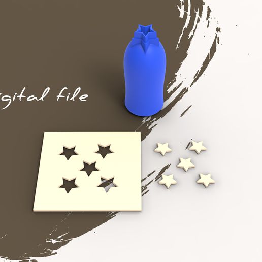 star 2 polymer micro clay cutter digital stl file jewelry nature cutters earrings leaf 3D print model - Mito3D